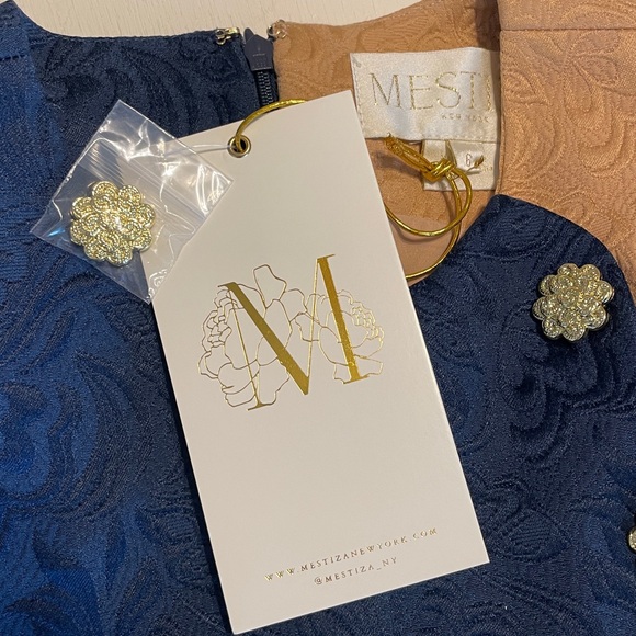 New Mestiza Etta Mini Dress size 6 in Navy/ Tan - Picture 13 of 17